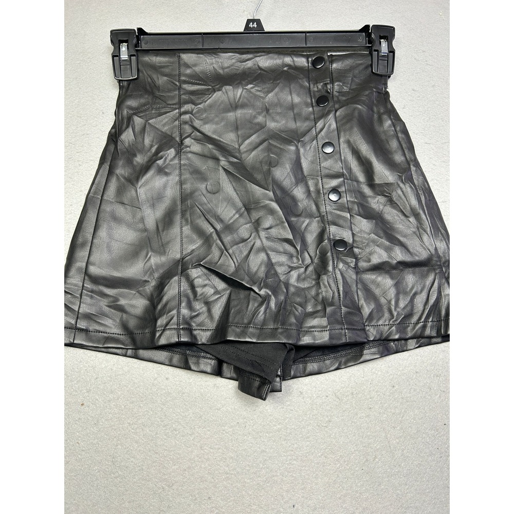Unbranded Skort PU Polyester Faux Leather Black Size Small Womens